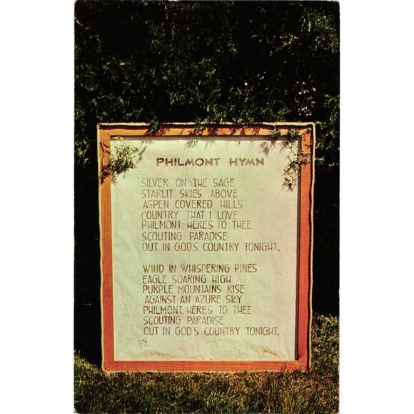 The Philmont Hymn Postcard Philmont Scout Ranch Unposted - Picture 1 of 2